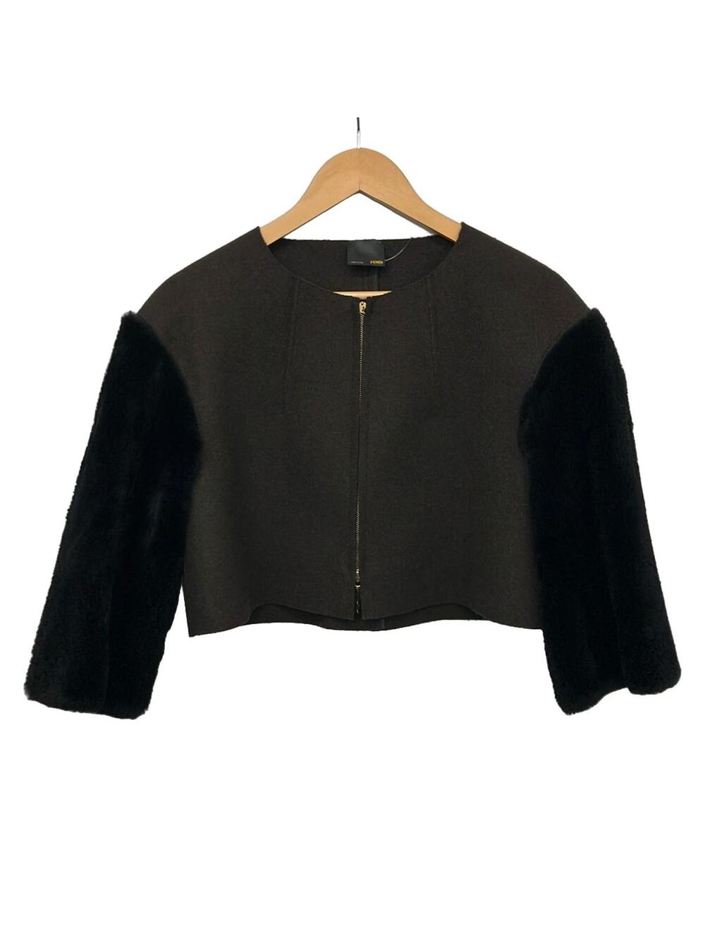 Fendi Dark Brown Black Women's Jacket #294366F53B